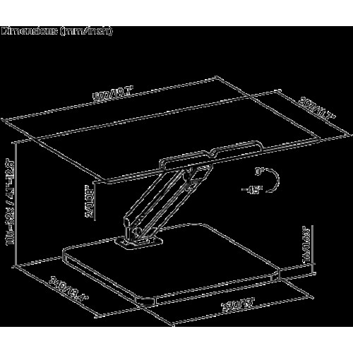 Ergonomic gas-spring laptop and mouse stand — Black