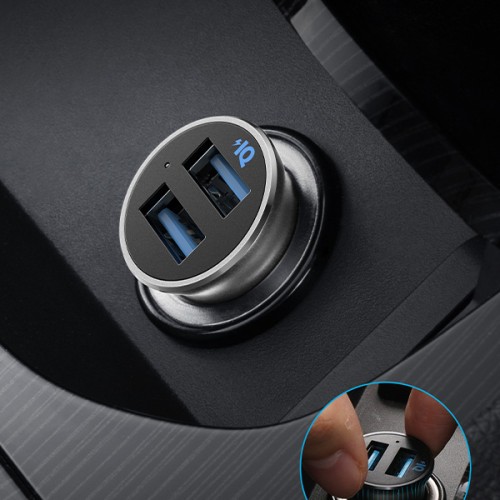 Автомобильное зарядное устройство Anker PowerDrive 2 Alloy 24W (2×USB-A) — чёрный