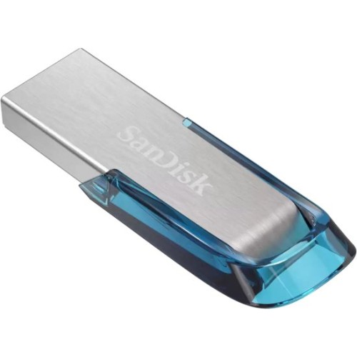 זיכרון נייד SanDisk Ultra Flair USB 3.0 בנפח 32GB צבע כחול טרופי