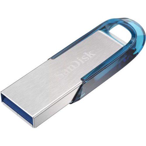 זיכרון נייד SanDisk Ultra Flair USB 3.0 בנפח 32GB צבע כחול טרופי