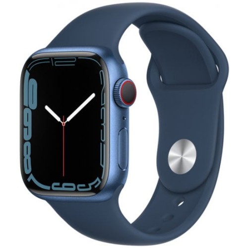 אפל ווטש 7 עם סים 41 ממ בצבע כחול Apple Watch 7 cellular MKHV3HB/A