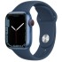 אפל ווטש 7 עם סים 45 ממ בצבע כחול Apple Watch 7 cellular MKJT3HB/A