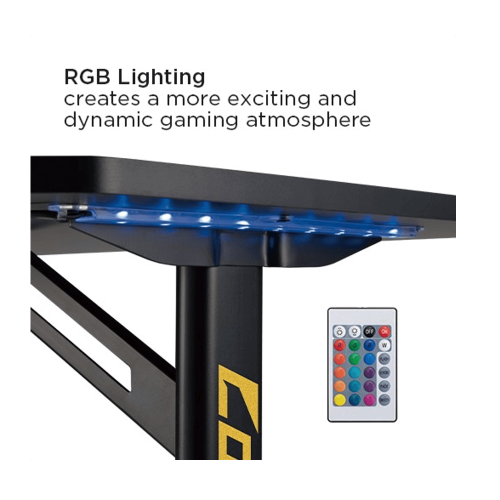 שולחן מחשב גיימינג RAGNAR RGB BLACK עם תאורת RGB — שחור