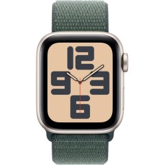 Apple Watch SE GPS 40 мм + Cellular в цвете Starlight Aluminium с ремешком Lake Green Sport Loop — Один размер (2024)