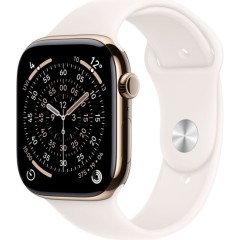 שעון Apple Watch 46mm Series 11 GPS + Cellular בצבע Gold Titanium עם רצועת Light Blush Sport Band M/L (2025)