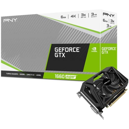 Graphics Card for Gaming Nvidia GTX 1660 SUPER Single Fan 6GB PNY VCG16606SSFPPB