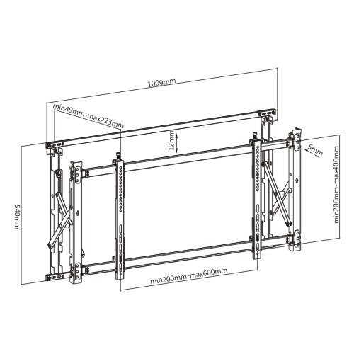 מתקן תליה לטלוויזיה 52 אינץ Video Wall VM-102