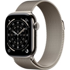 שעון Apple Watch 42mm Series 11 GPS + Cellular בצבע Natural Titanium עם רצועת Natural Milanese Loop — מידה One Size (2025)