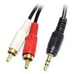 AUX 3.5 Stereo Cable - 2xRCA Gold Plated, 1.8 meters