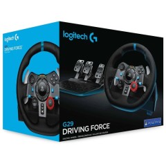 ערכת הגה מרוצים לוג'יטק דרייבינג פורס ג'י 29 Logitech Driving Force G29 עם אוזניות גיימינג אסטרו Astro A10 עבור מחשב PC ,PS3/PS4/PS5