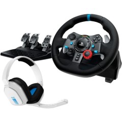 Logitech Driving Force G29 Racing Wheel with Astro A10 Gaming Headset for PC and PS3/PS4/PS5