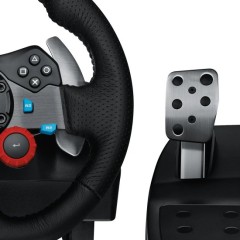 ערכת הגה מרוצים לוג'יטק דרייבינג פורס ג'י 29 Logitech Driving Force G29 עם אוזניות גיימינג אסטרו Astro A10 עבור מחשב PC ,PS3/PS4/PS5