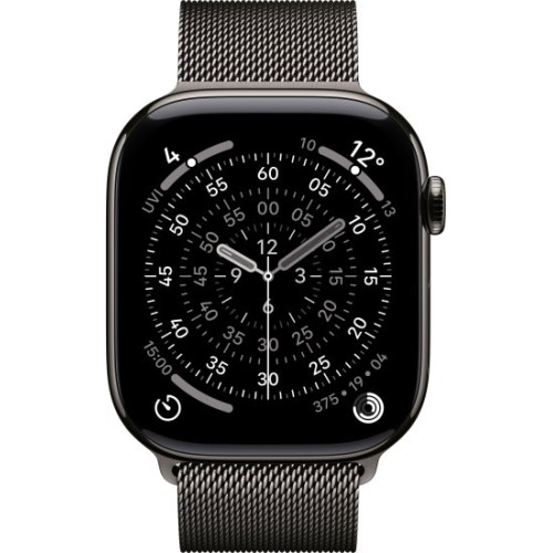 שעון Apple Watch 46mm Series 11 GPS + Cellular בצבע Slate Titanium עם רצועת Slate Milanese Loop S/M (2025)