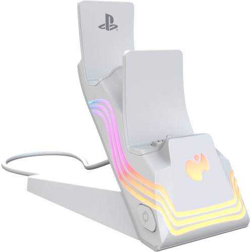 Afterglow Wave RGB Charging Station for PS4/PS5 Controllers — White