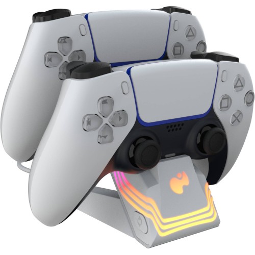 Afterglow Wave RGB Charging Station for PS4/PS5 Controllers — White