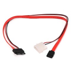 כבל Slim SATA – SATA משולב מתח+דאטה 0.4 מטר