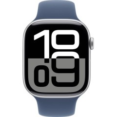 Apple Watch Series 10 GPS 46mm + Cellular in Silver Aluminium with Denim Sport Band S/M (2024)