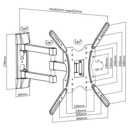 TV Wall Mount Bracket Adjustable VM-120