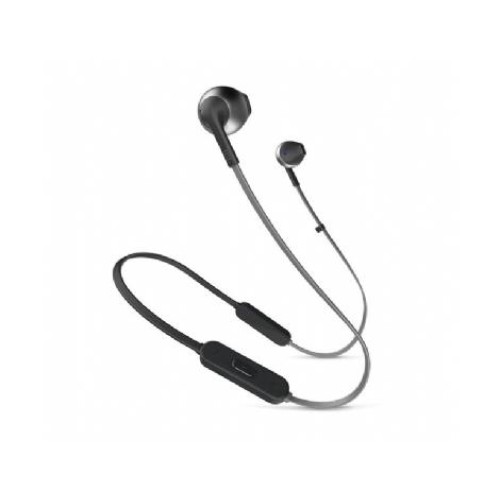 Bluetooth headphones JBL Tune 205BT in black color.