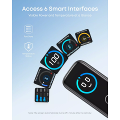 Anker Nano 100W Wall Charger (2×USB-C + USB-A) with Digital Display — Black