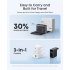 Anker Nano 100W Wall Charger (2×USB-C + USB-A) with Digital Display — Black