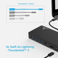 תחנת עגינה Wavlink USB C Thunderbolt x2 DP