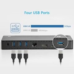 תחנת עגינה Wavlink USB C Thunderbolt x2 DP