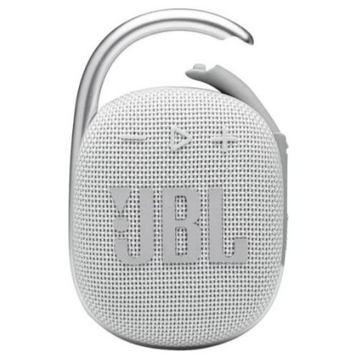 Portable speaker JBL Clip 4 Bluetooth in white.