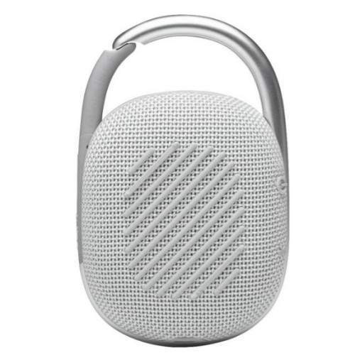 Portable speaker JBL Clip 4 Bluetooth in white.