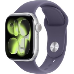 שעוןApple Watch 42mm Series 11 GPS בצבע Silver Aluminium עם רצועת Purple Fog Sport Band M/L (2025)