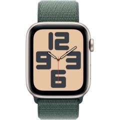Apple Watch SE GPS 44 мм в цвете Starlight Aluminium с ремешком Lake Green Sport Loop — Один размер (2024)