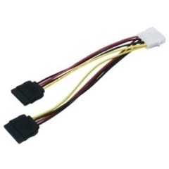 כבל MOLEX זכר – 2xSATA נקבה באורך 0.15 מטר