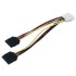 Molex Male to 2xSATA Female Cable, 0.15 Meter Length