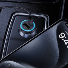 מטען רכב מהיר ACEFAST B16 ‏95W עם יציאות USB-C ו-USB-A — אפור