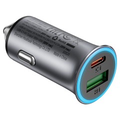 מטען רכב מהיר ACEFAST B16 ‏95W עם יציאות USB-C ו-USB-A — אפור