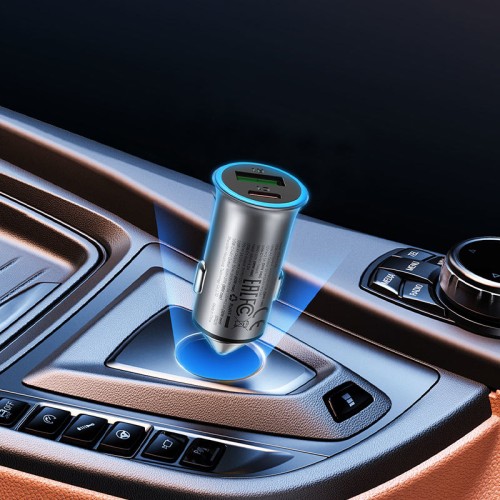 ACEFAST B16 95W Fast Car Charger with USB-C and USB-A Ports — Grey