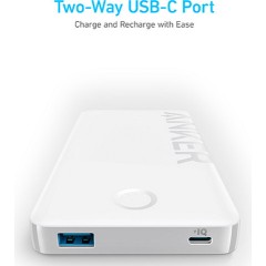 סוללת גיבוי Anker 323 Power Bank (PowerCore PIQ) 10000mAh — לבן