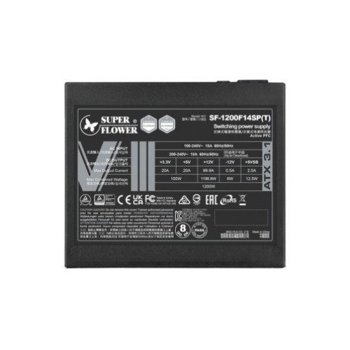 ספק כוח SUPER FLOWER LEADEX VIII PRO 1200W ATX3.1 PLATINUM BLACK