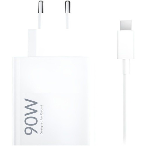 90W USB-A Charger (EU) + USB-A to Type-C Cable — White
