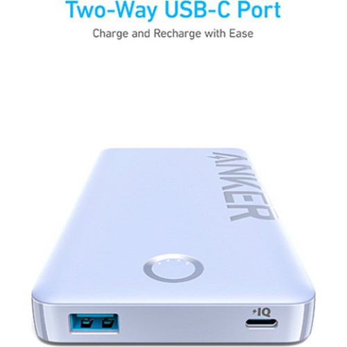 סוללת גיבוי Anker 323 Power Bank (PowerCore PIQ) 10000mAh — סגול