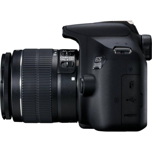 Canon EOS 2000D DSLR Digital Camera + EF-S 18-55mm F3.5-5.6 IS II Lens + Carrying Case + 16GB SD Memory Card — Black