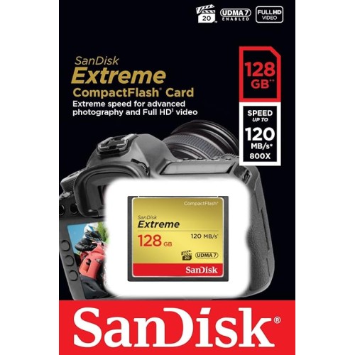 SanDisk Extreme Compact-Flash карта памяти с емкостью 128ГБ