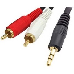 AUX Cable 3.5-2xRCA M-M Shielded, 10 meters