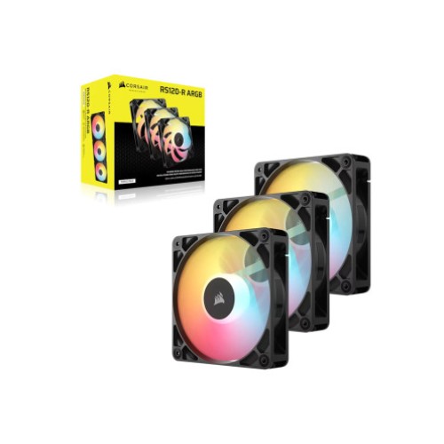 Fan set CORSAIR RS120-R ARGB 120 mm PWM reverse black (3 fans)