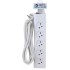 Power strip with 5 outlets and switch, 3 meters, Semicon.