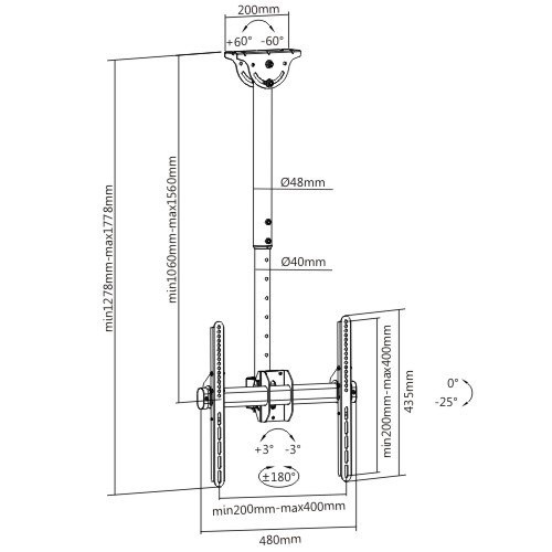 Ceiling TV Mount VM-122