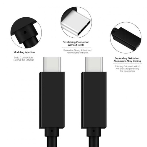 Cable Type C 3.1 Male - Male 2 meters 10Gbps 5A