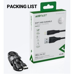 Charging and Data Transfer Cable C3-02 (USB-A to Lightning) Black