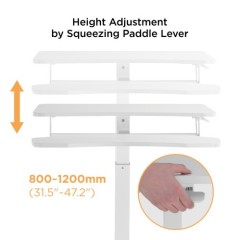 Height-adjustable side table with dual platforms — Black