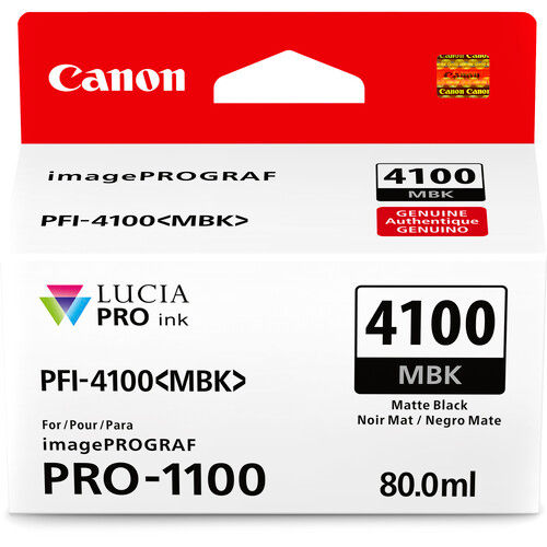 מחסנית דיו שחור מט מקורית Canon PFI-4100MBK למדפסת Canon imagePROGRAF PRO-1100
